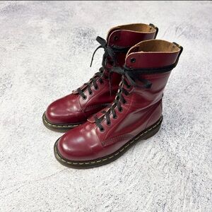 Dr. Martens Burgundy Leather Boots